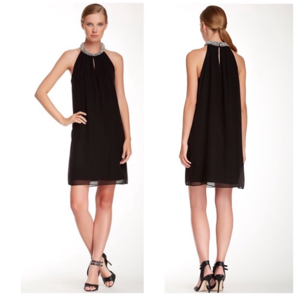 Diane Von Furstenberg Silk Lainey Embellished Neck Dress Black Size 12 - Picture 12 of 12